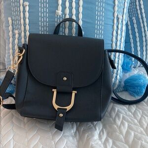 Elegant Navy Vegan Leather Backpack